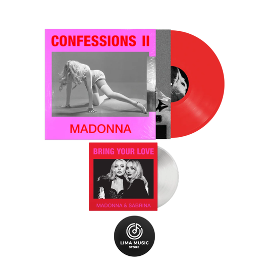 Madonna - Confessions II (Vinilo de color rojo translúcido con póster, 12 tracks) + Bring Your Love feat. Sabrina Carpenter (Vinilo de 7" edición single exclusiva)