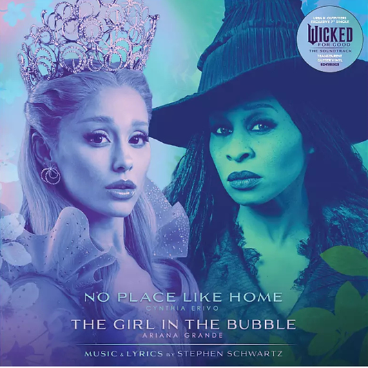 Cynthia Erivo / Ariana Grande - No Place Like Home / The Girl in the Bubble (Vinilo de 7" edición limitada exclusiva UO de color transparente con glitter)