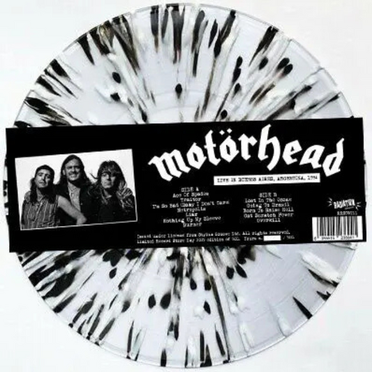 Motörhead - Live In Buenos Aires Argentina 1994 (Vinilo edición limitada y numerada de color blanco y negro salpicado, Record Store Day RSD 2025)