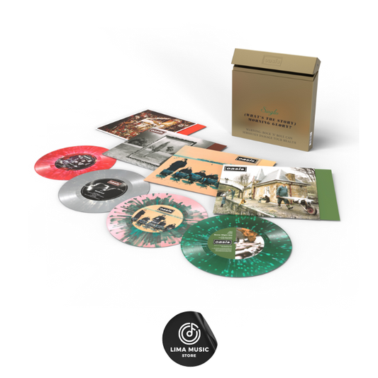 Oasis - (What's the story) Morning Glory? (Box set de 4 singles en vinilos de 7" edición 30 aniversario de colores splatter exclusivo de la tienda oficial de Oasis)