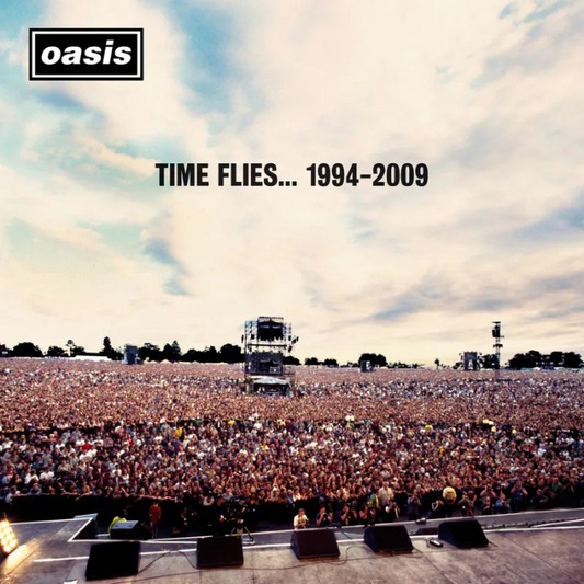 Oasis - Time Flies... 1994-2009 (Vinilo cuádruple edición limitada y numerada, de colores azul, rosado, verde y naranja, Record Store Day RSD 2025)