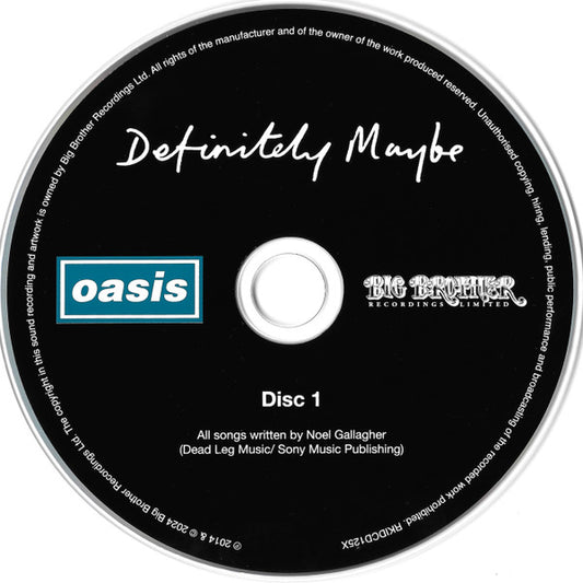 Oasis - Definitely Maybe (CD Doble Edición 30 Aniversario)